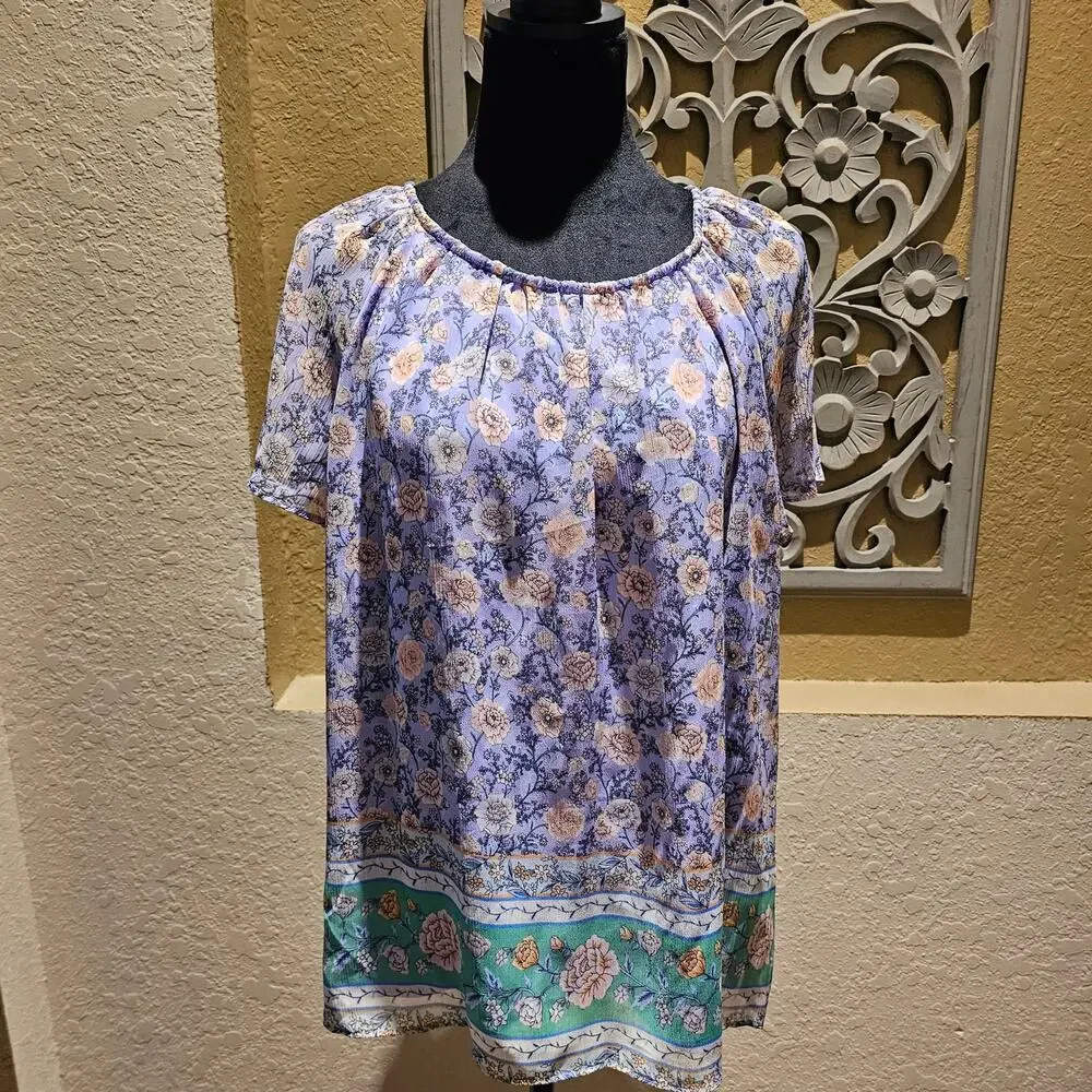 Lauren Conrad Top L Boho Cottagecore Peasant Garden Romantic Soft Surrounding - Picture 3 of 13